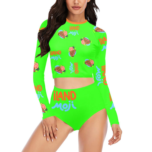 Ladies Guava Tart Women Long Sleeve Bikini Set